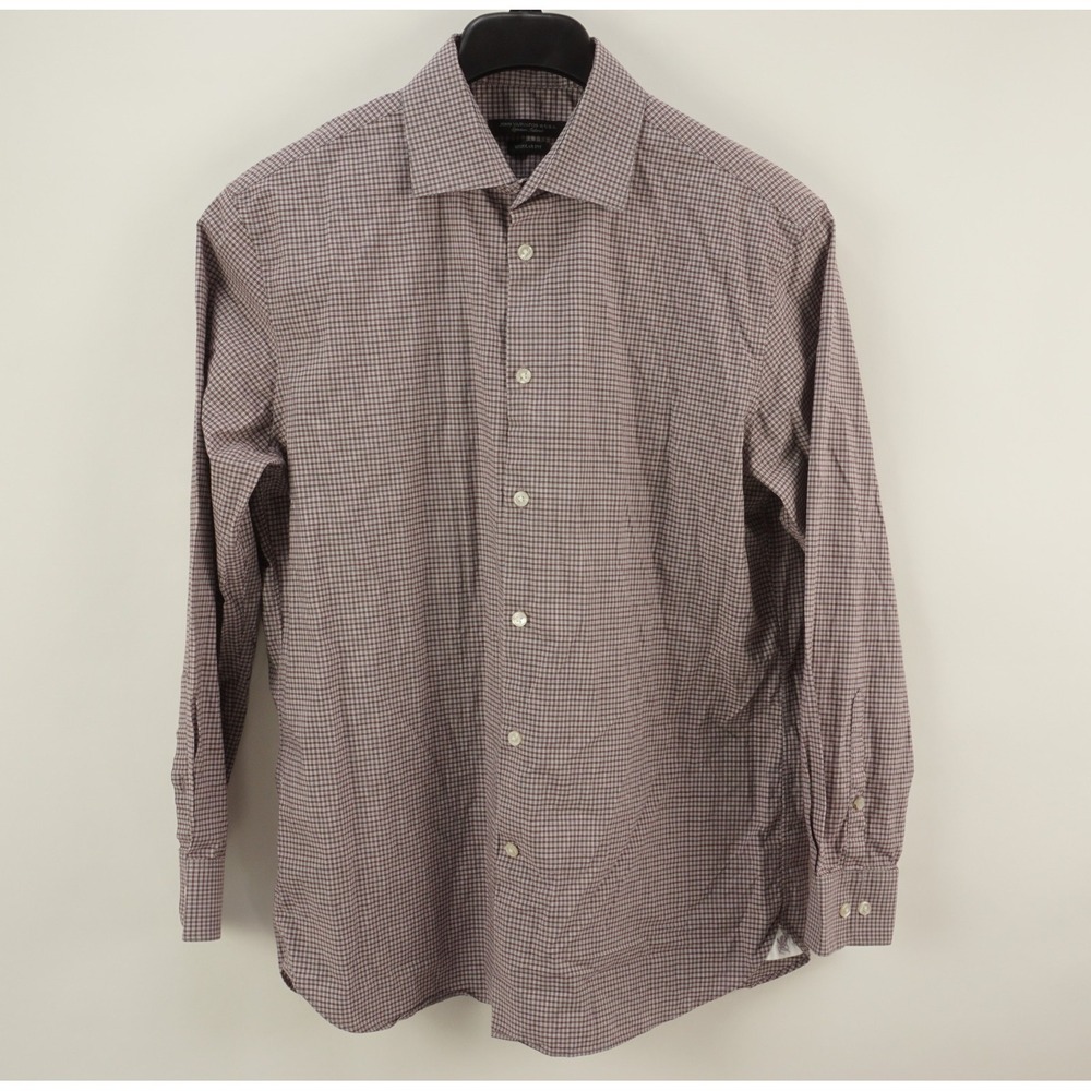 John Varvatos Signature Tailored Mens Medium Soft Cotton Stretch Button Up Shirt